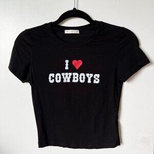 I Heart Cowboys / I Love Cowboys Baby Tee Size Medium